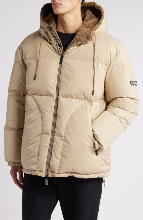 Shop Ugg(r) Shasta Genuine Shearling 700 Fill Power Down Jacket In Mustard Seed/antelope