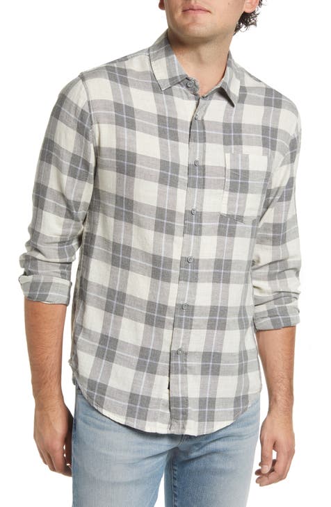 New York Yankees Cutter & Buck Big & Tall Stretch Gingham Long Sleeve Button -Down Shirt - Navy