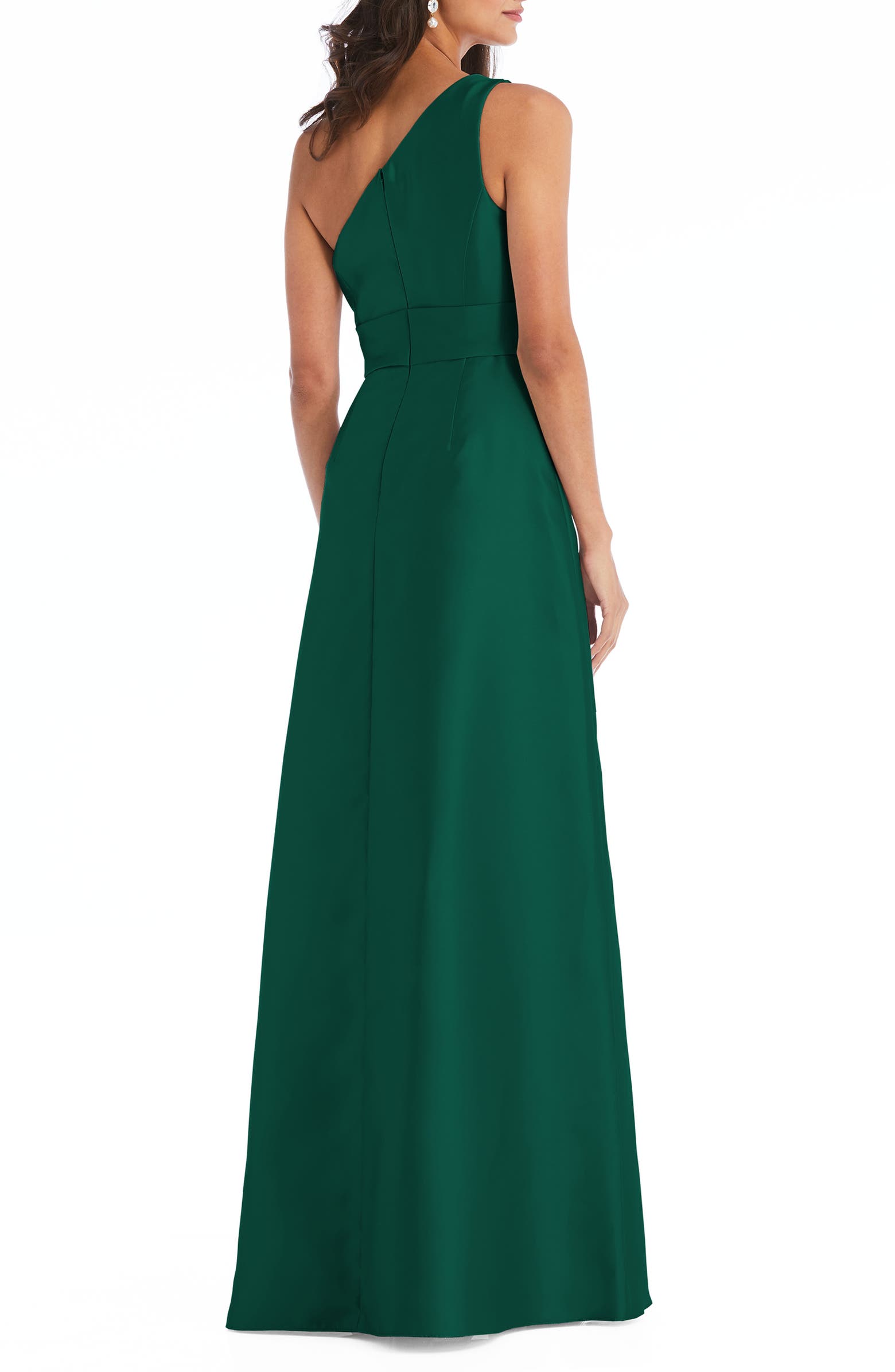 Alfred Sung One-Shoulder A-Line Gown | Nordstrom