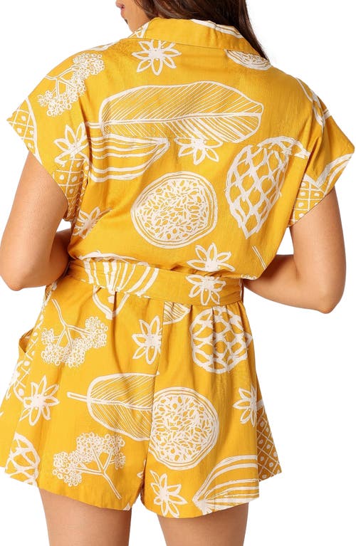 Petal And Pup Petal & Pup Georgina Cotton & Linen Romper In Yellow