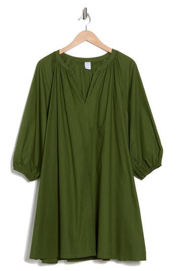 Melrose And Market Poplin Mini Dress In Green