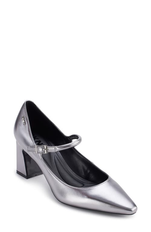 Dkny Samira Pointed Toe Mary Jane Pump In Nickel