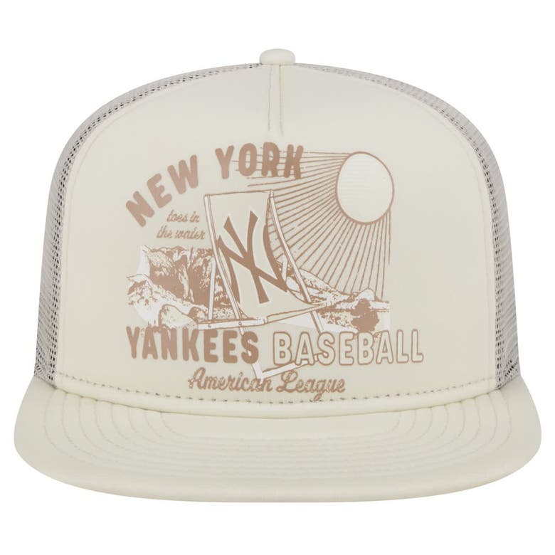 Shop New Era Khaki New York Yankees Almost Friday A-frame 9fifty Trucker Snapback Hat