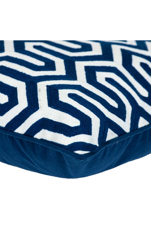 Parkland Collection Machu Embroidered Throw Pillow In Blue