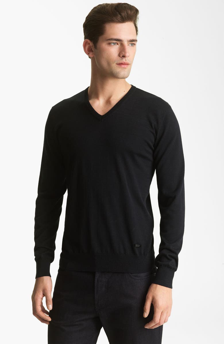 Armani Collezioni V-Neck Silk & Cotton Sweater | Nordstrom