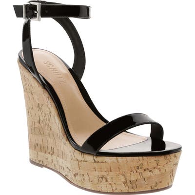 Schutz Eduarda Platform Wedge Sandal, Black