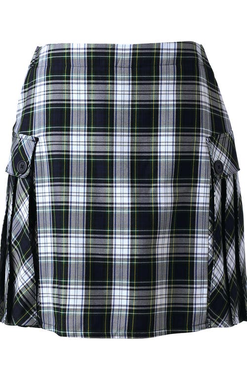 LANDS' END LANDS' END SCHOOL UNIFORM YOUNG SIDE PLEAT PLAID SKORT ABOVE THE KNEE