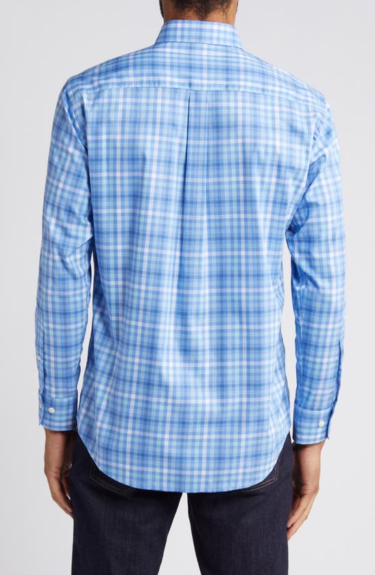 Shop Peter Millar Crown Lite Freeport Stretch Cotton Button-down Shirt In Maritime