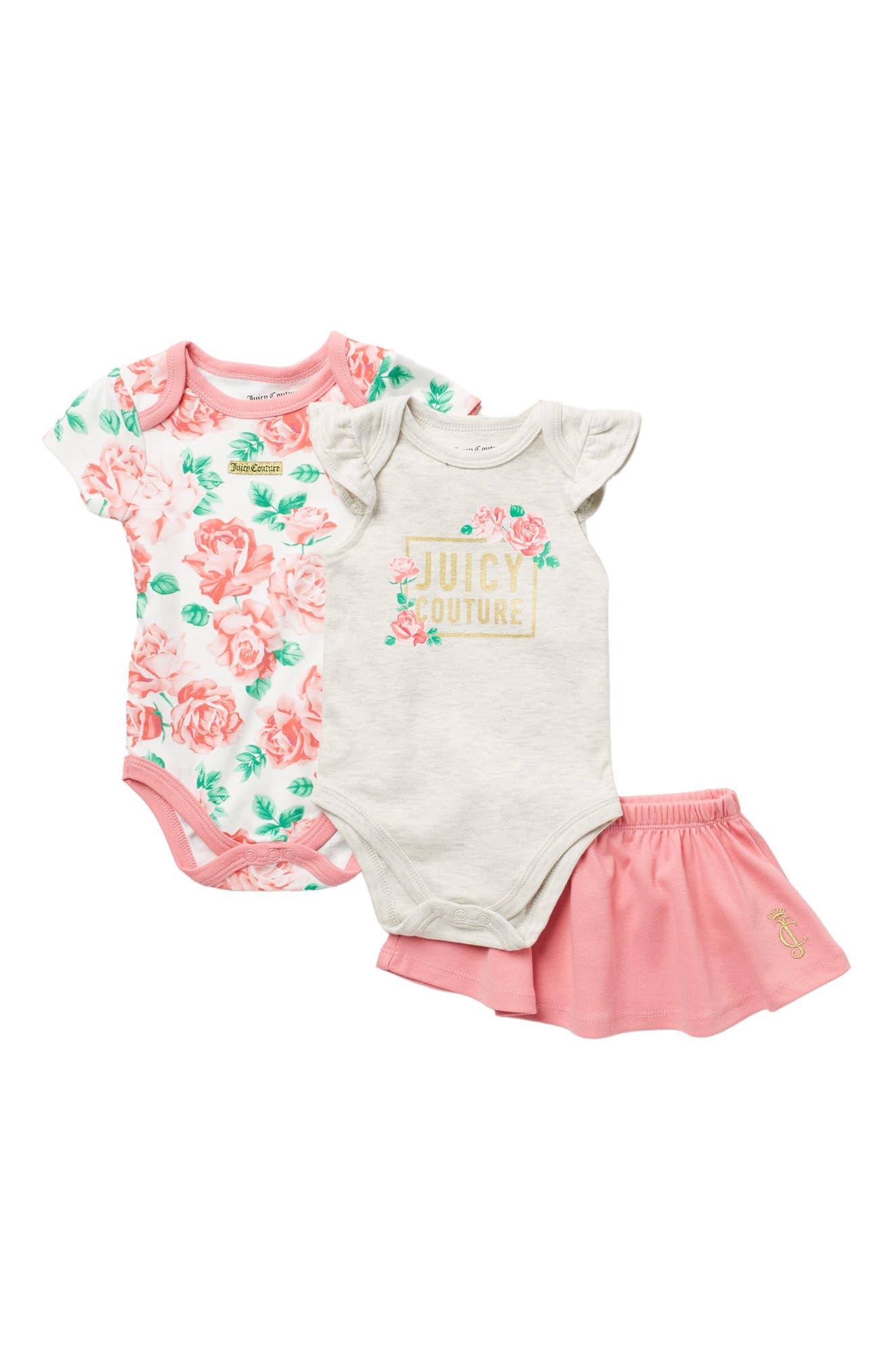 Juicy Couture Floral Bodysuit & Skirt Outfit In Assorted