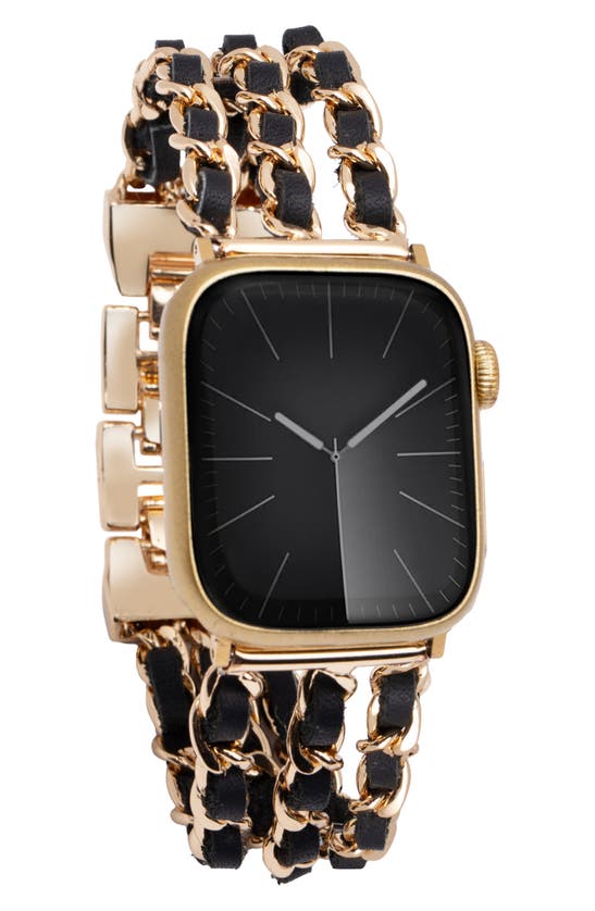 Saachi Braided Chain Apple Watch® Watchband In Black