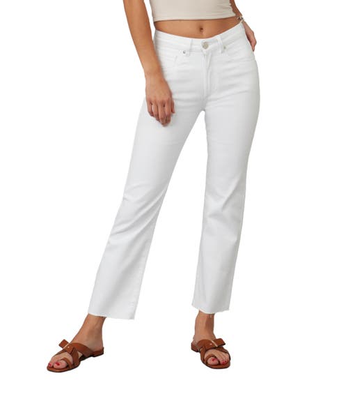 Lola Jeans Women's Denver-wht High Rise Straight Jeans In White