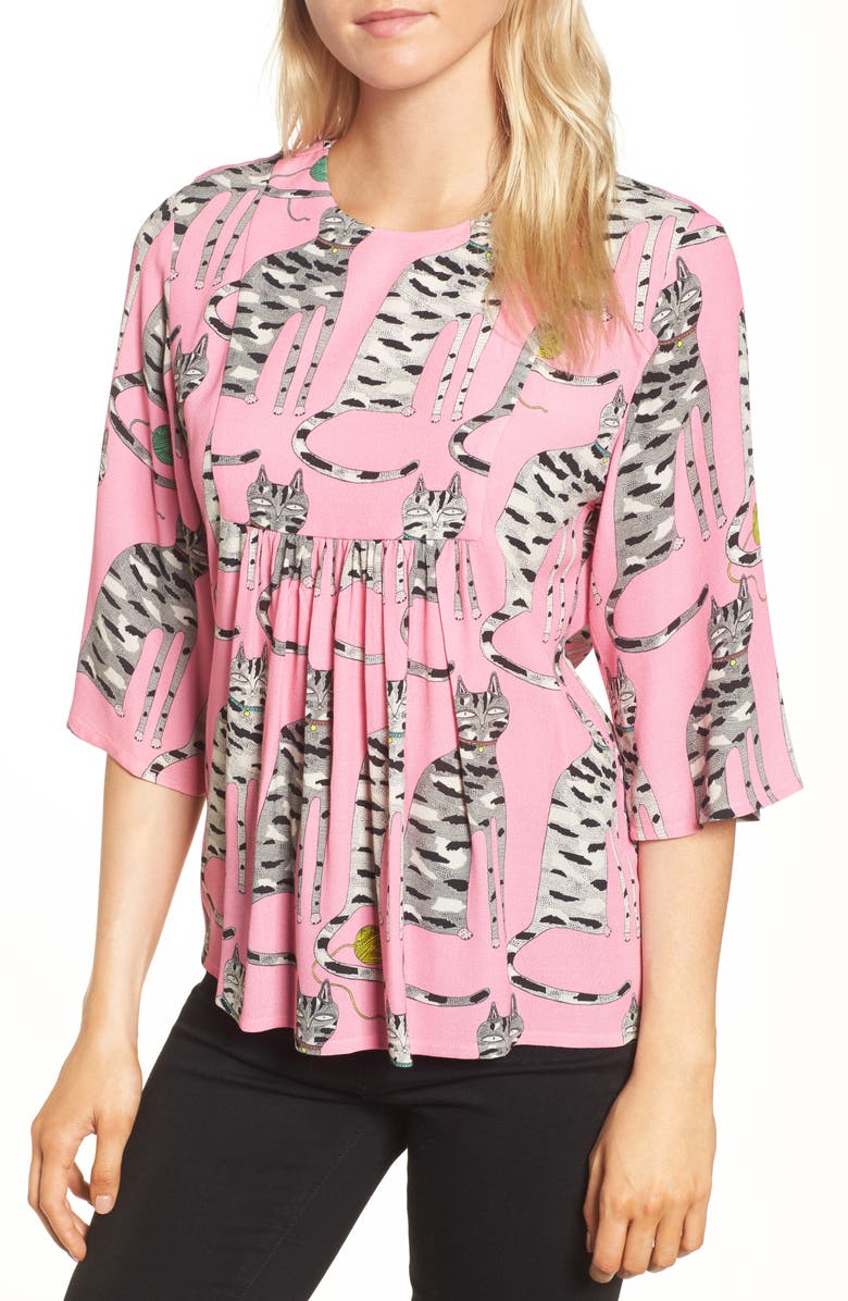 Paul Joe Sister Cat Print Blouse Nordstrom