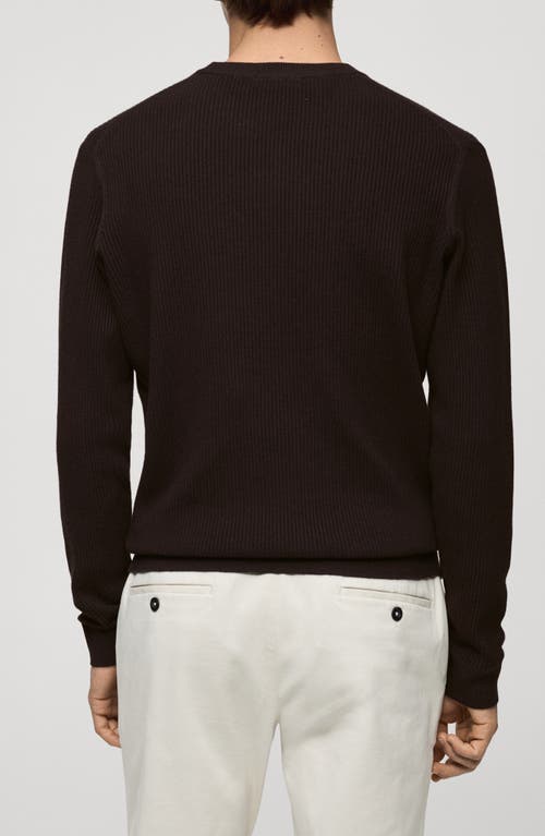 Shop Mango Rib Sweater In Chocolate