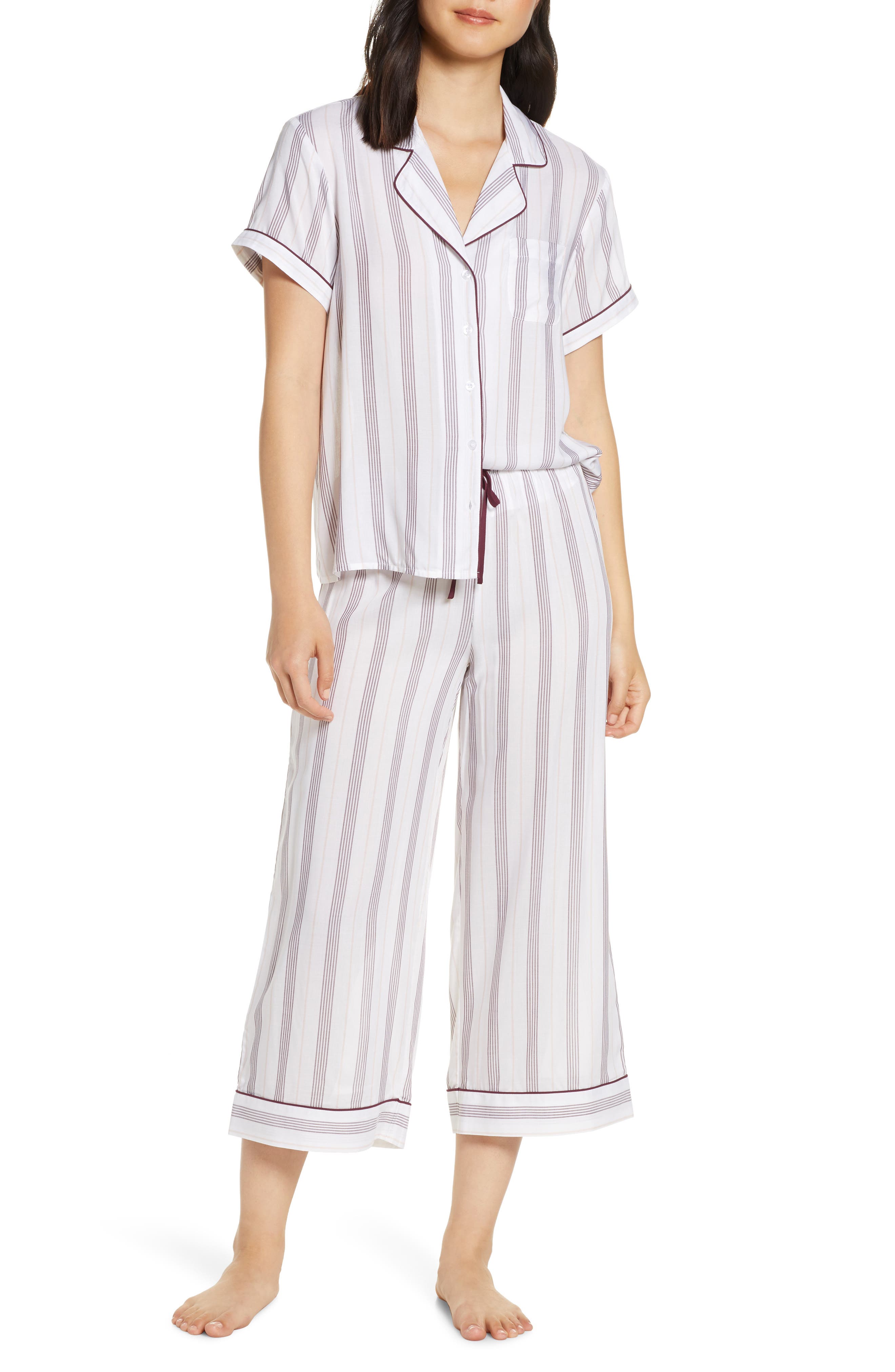 Nordstrom Lingerie Sweet Dreams Crop Pajamas, White