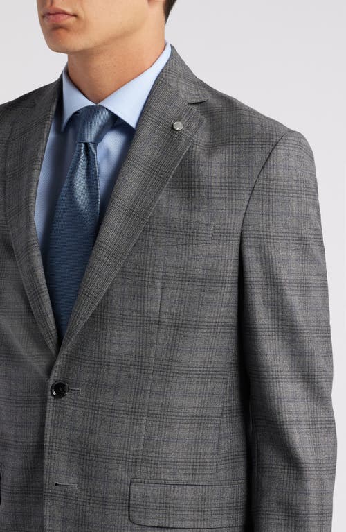 Shop Ted Baker London Karl Slim Fit Deco Plaid Wool Suit In Mid Grey