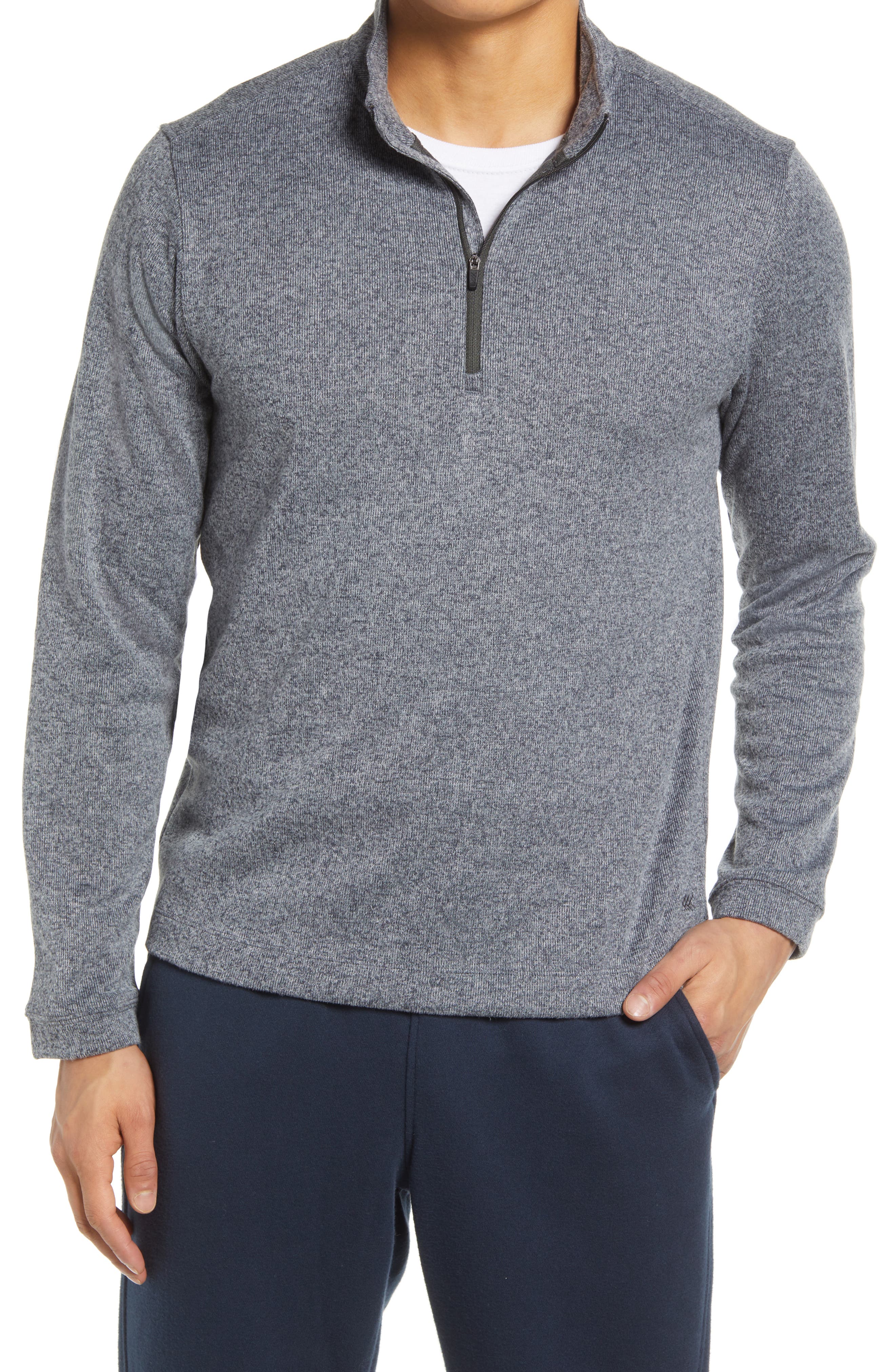 Rhone Commuter 1/4 Zip Men's Clothing Dark Gray Heather : XL