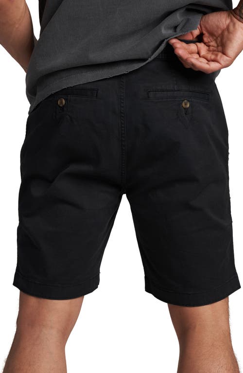 Shop Rowan Walsh Stretch Cotton Twill Shorts In Washed Black