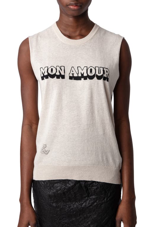 Zadig & Voltaire Nada Li Mon Amour Sleeveless Linen Cotton Sweater Petale at Nordstrom,