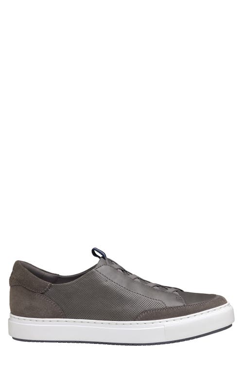 Johnston & Murphy Collection Johnston & Murphy Anson Stretch Water Resistant Sneaker In Gray English Suede/sheepskin