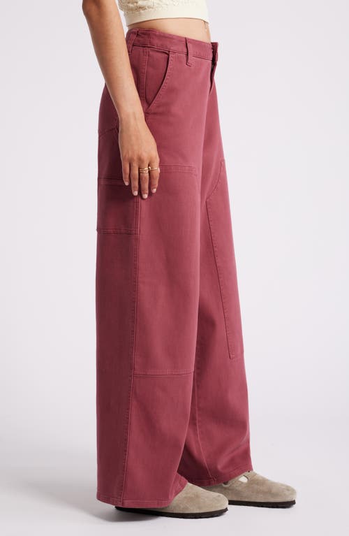 Shop Bp. Mid Rise Wide Leg Twill Carpenter Pants In Red Grape