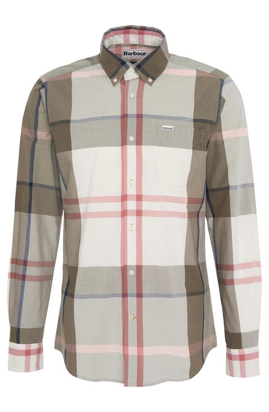 Shop Barbour Harris Tailored Fit Plaid Cotton Button-down Shirt In Glenmore Olive Tartan