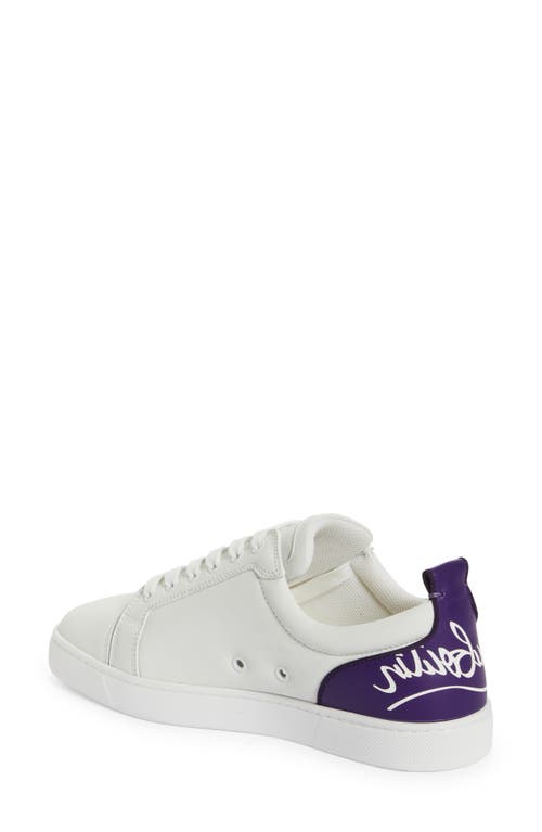 Shop Christian Louboutin Fun Louis Sneaker In White/jacaranda