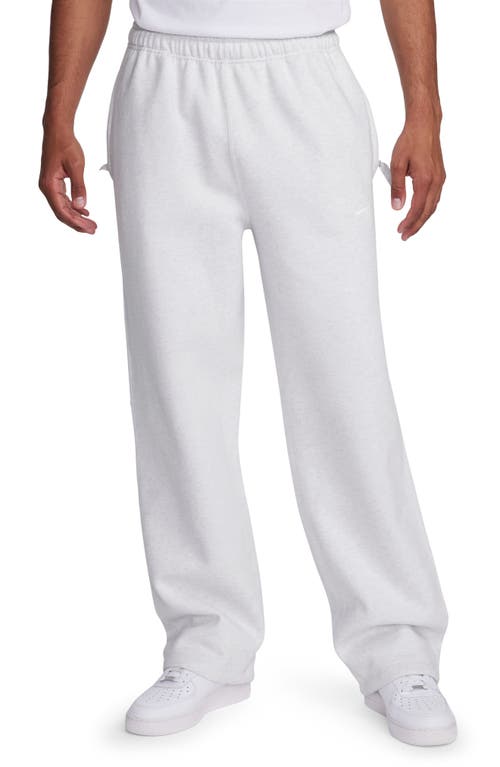 Nike Solo Swoosh Fleece Sweatpants In Birch Heather/white