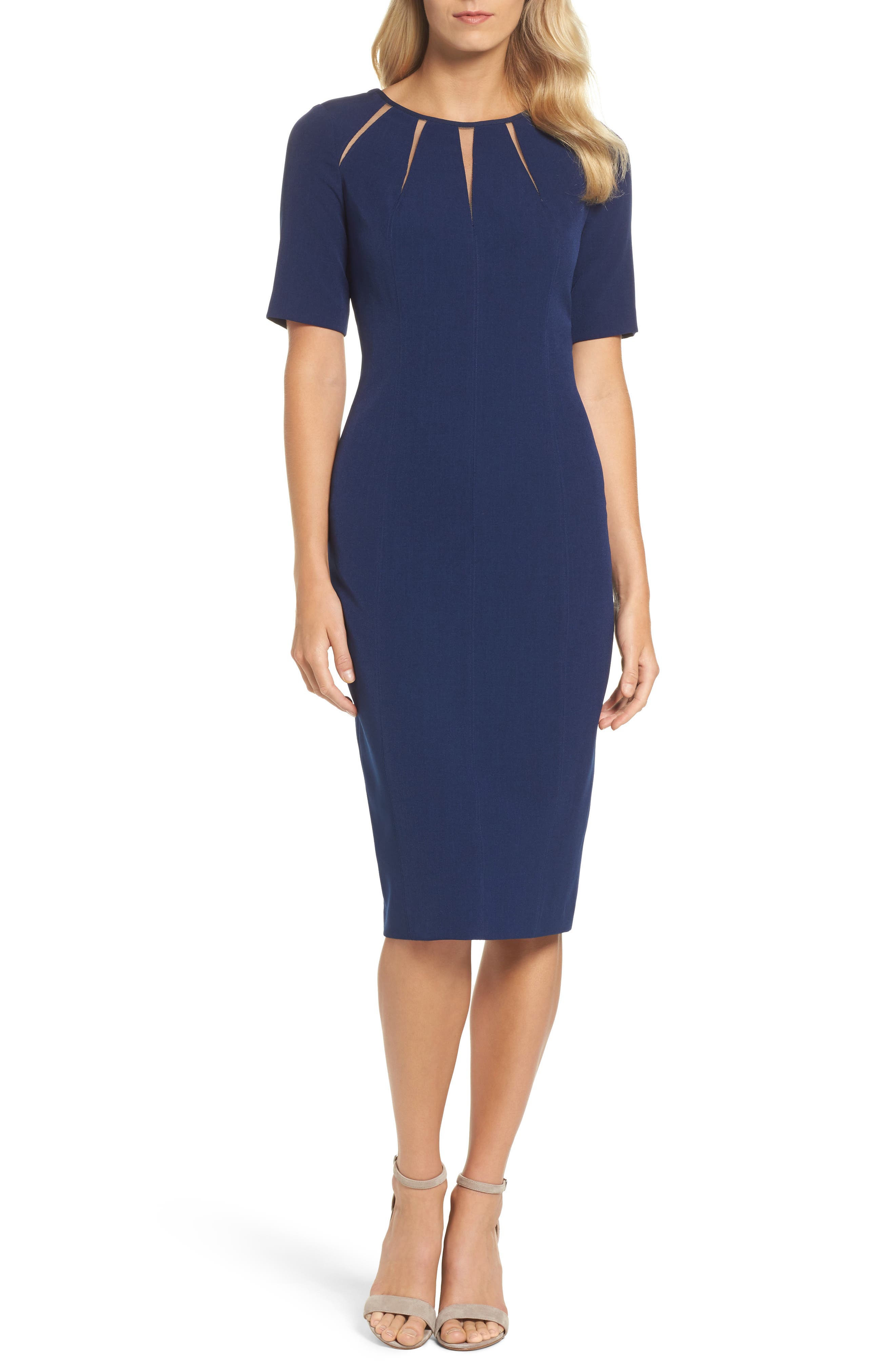 Adrianna Papell Stretch Crepe Sheath Dress Nordstrom