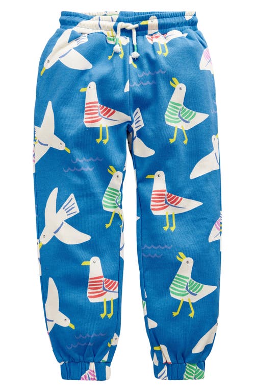 Mini Boden Kids' Seagull Print Cotton Fleece Joggers Directoire Blue Seagulls at Nordstrom,