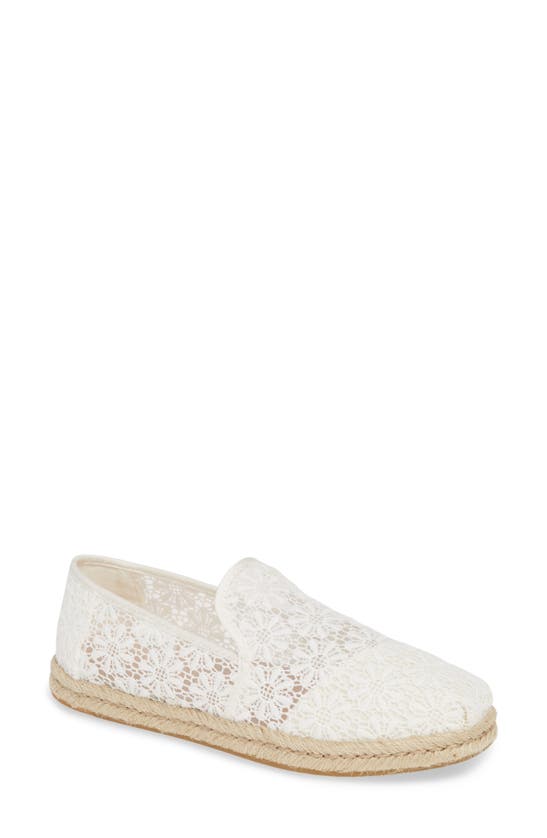 Toms Deconstructed Alpargata Slip-on In Natural Floral Lace Fabric