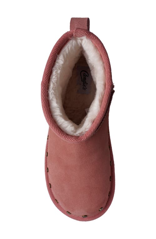 Candies Candie's Shye Faux Fur Platform Bootie In Pink Suede