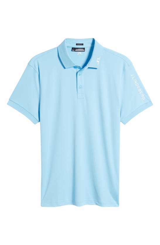 Shop J. Lindeberg Tour Tech Performance Golf Polo In Baltic Sea