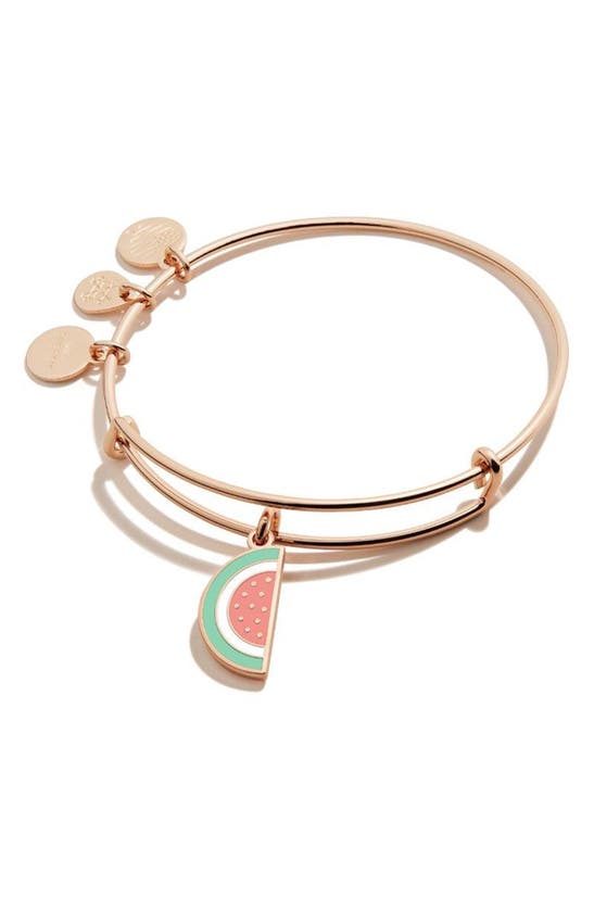 Alex And Ani Watermelon Charm Bangle Bracelet In Rose Gold