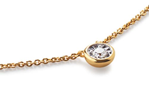 Monica Vinader Diamond Solitaire Pendant Necklace In 18k Gold Vermeil