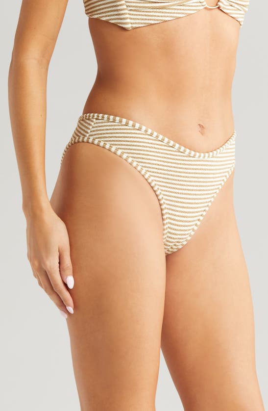 Shop Montce Lulu Neutral Stripe Bikini Bottoms