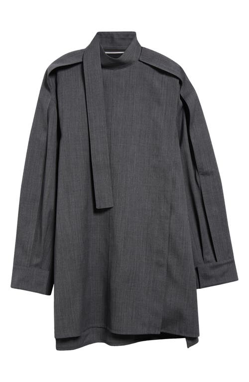 Shop Jil Sander Elongated Belted Neck Shirt In Volcanic Glass