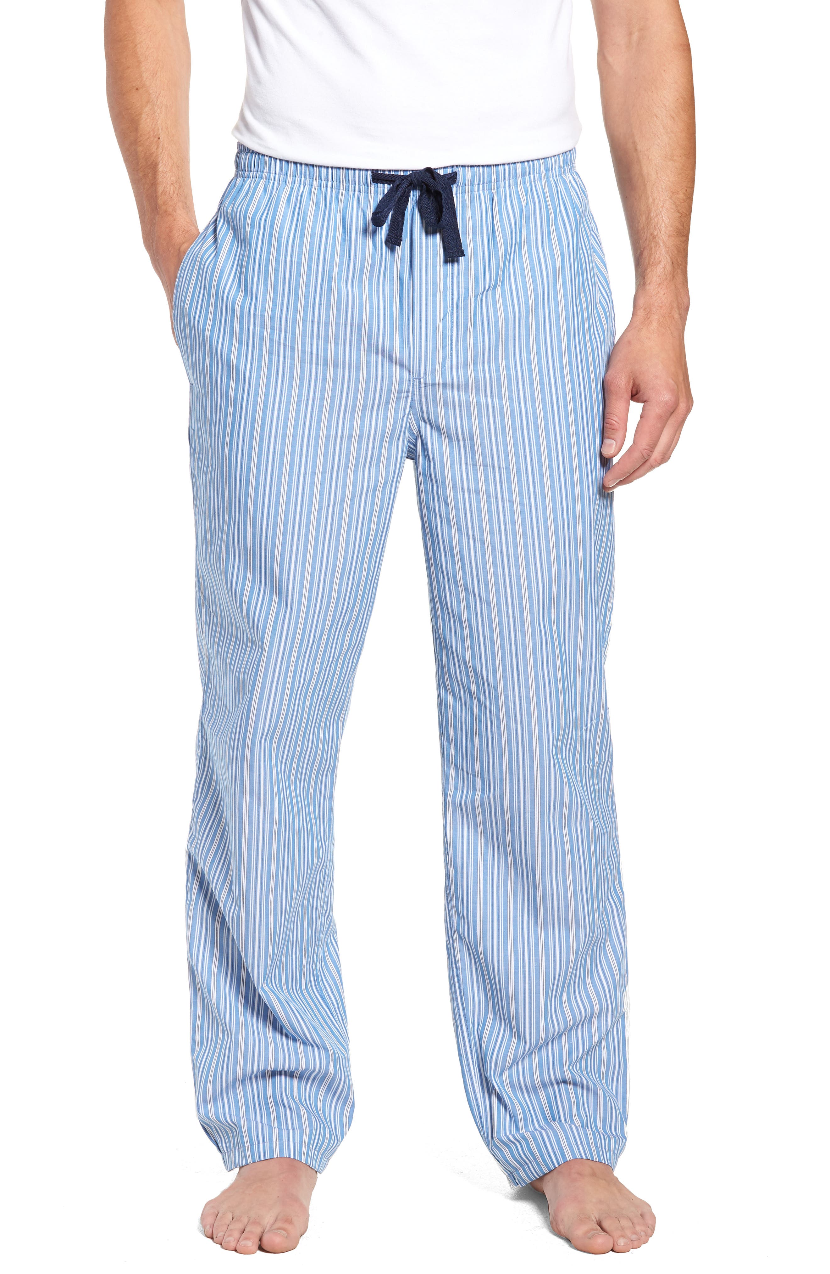 Nordstrom Shop Poplin Pajama Pants, Blue