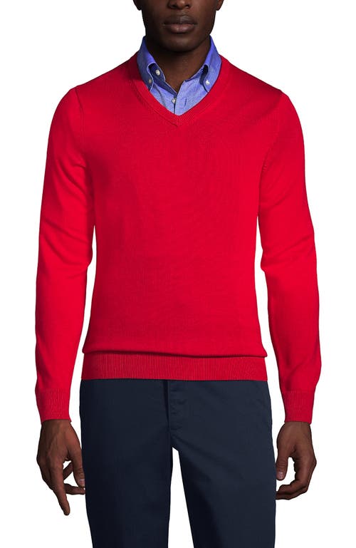 LANDS' END LANDS' END SCHOOL UNIFORM  COTTON MODAL FINE GAUGE V-NECK SWEATER 