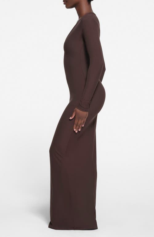 Shop Skims Soft Lounge Long Sleeve V-neck Dress In Phoenix