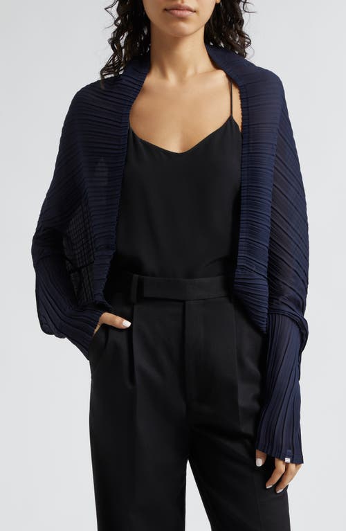 Shop Herno Pleated Shrug In Navy