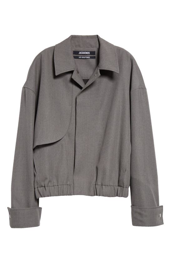 Shop Jacquemus Le Blouson Salti Virgin Wool Trench Bomber Jacket In Grey