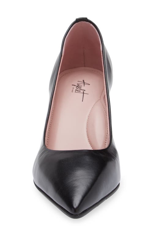 Naot Margot Pointed Toe Pump In Blacksheen Leather