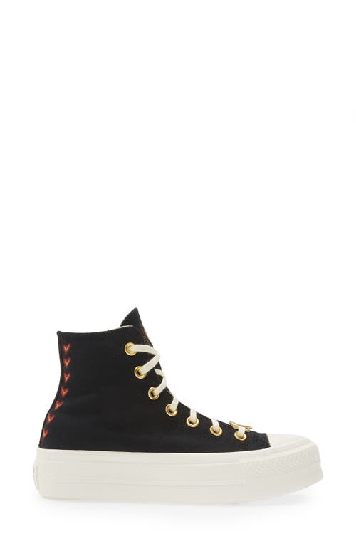 Shop Converse Chuck Taylor® All Star® Lift High Top Sneaker In Black/egret/brick