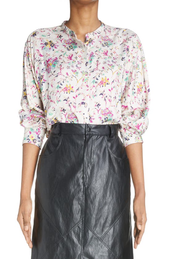 Isabel Marant Étoile Catchell Floral Print Button-up Blouse In Ecru
