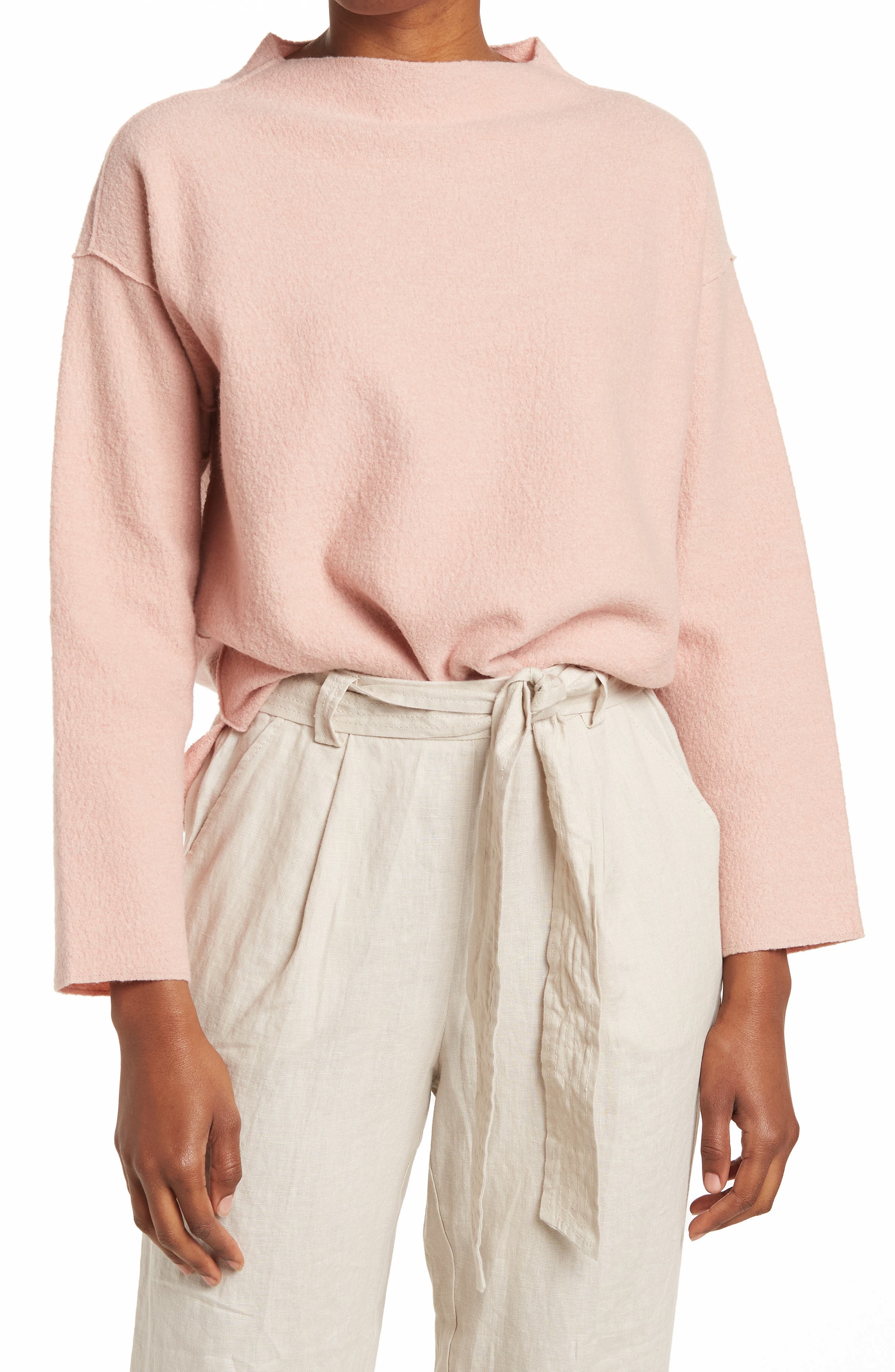 Eileen Fisher Mock Neck Wool Pullover 