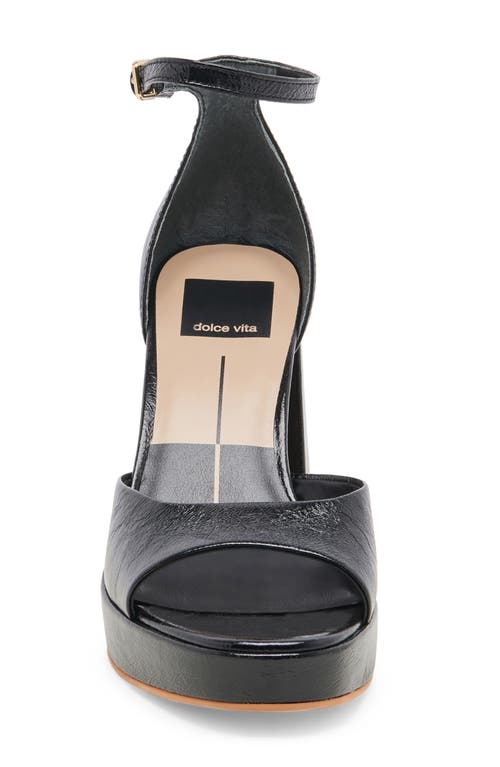 Shop Dolce Vita Pandro Ankle Strap Platform Sandal In Midnight Crinkle Patent