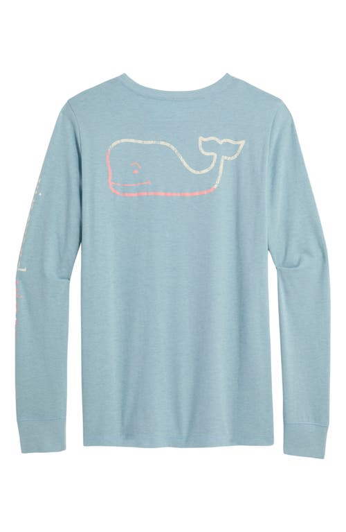 Shop Vineyard Vines Burgee Whale Dunes Long Sleeve Graphic T-shirt In Seacliff Blue Hthr