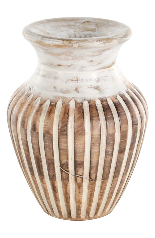 Sonoma Sage Home Textured Mango Wood Vase In Brown