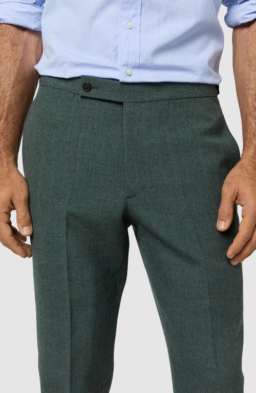 Shop Sid Mashburn Wool Straight Leg Dress Pants In Meadow Hopsack