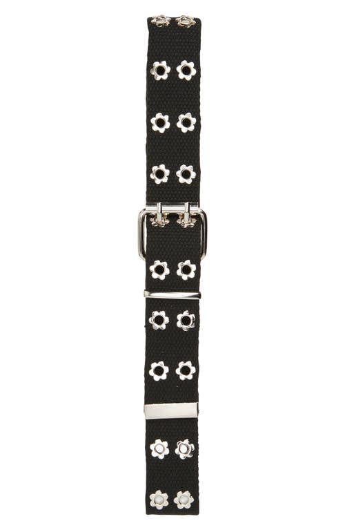 Ruby & Ry Kids' Flower Grommet Belt in Black 